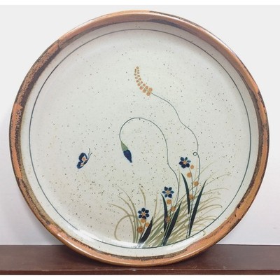 Xochiquetzal Teresa Duran Tonala Platter 13 3/4'' Signed Mexico Butterfly Pottery