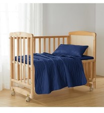 3-Piece Toddler Bedding Set   Soft, Breathable All-Season Quilt and Coverlet.