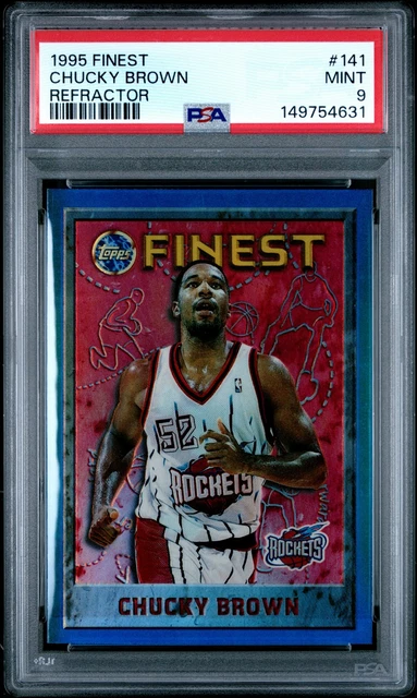 1995 TOPPS FINEST REFRACTOR #141 CHUCKY BROWN PSA 9
