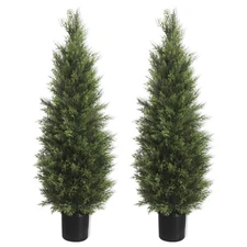 Artificial Cedar Pine Tree Christmas Tree Artificial Topiary Cedar Trees Pott...