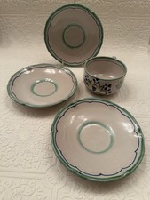 Vietri C.A.S. Italy Italian Pottery Vintage Blue Flowers 407 Small Plates Cup