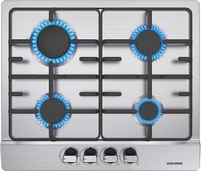 4 Flammen Gaskochfeld 59cm Edelstahl Gasherd Einbauherd Erdgas Propangas 7200W