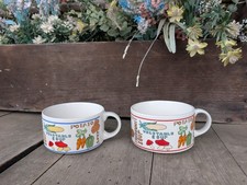 Vintage Cisco China Food Pop Up Art Soup Mugs (2)