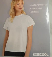 32 Degrees Cool WOMENS  Ultra soft Cotton TEE Relaxed Fit 1 ONLY(WHITE S)NWT