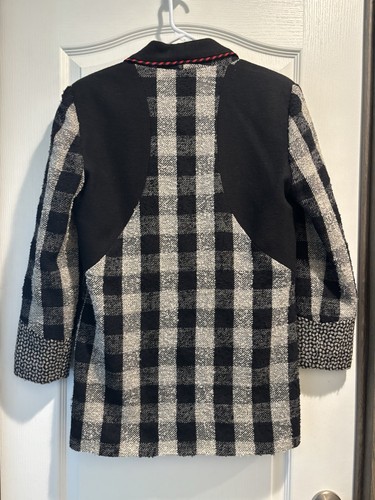 Vg Canvasbacks Lutton Horsfield Patchwork Plaid Wool Artsy Blazer Jacket Sz XS - Picture 2 of 11