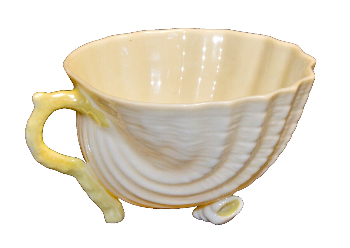 BELLEEK Fine Parian China 7th Mark Ireland NEPTUNE YELLOW Footed