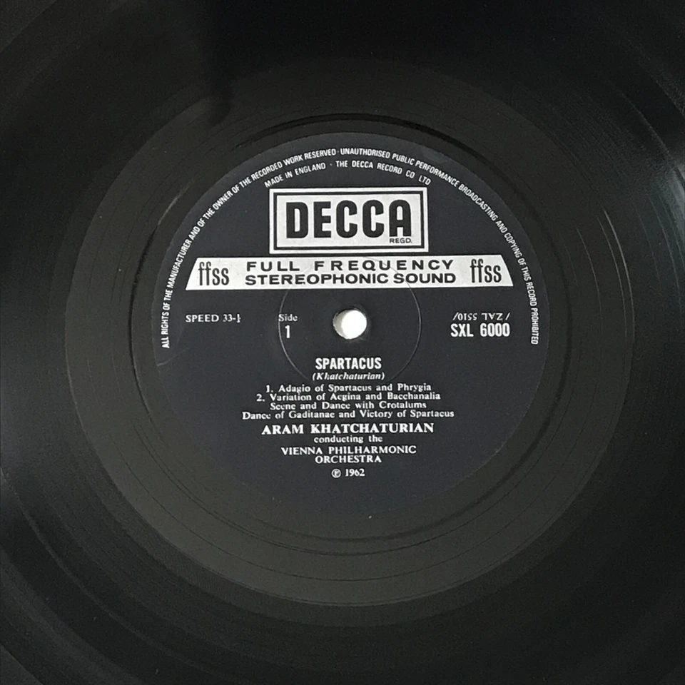 Khatchaturian - Spartacus/Gayaneh ED1/1962 - Vienna Orch - LP Record - SXL 6000 - Image 3 of 4