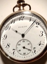 1919 ELGIN G.M. WHEELER 17J Pocket Watch Gold filled Case WORKING Clean Looking 