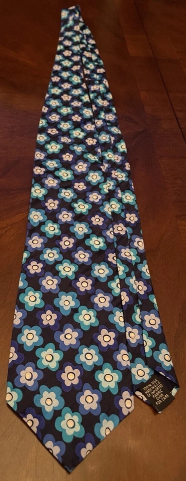 Corbata de cuello vintage Gap Premium azul 100 % seda para hombre hecha en EE. UU. Foto 3 de 4