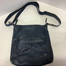 The Sak Pebbled Leather Iris Crossbody Sling Bag Purse Blue