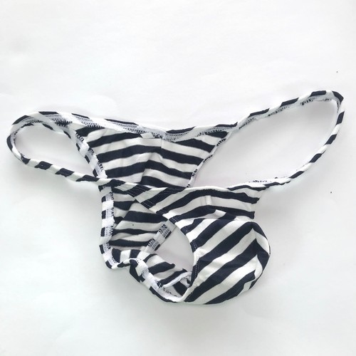 Sexy MINI Bikini Tanga para Hombre K419 CW Rayas Anchas Bolsa de Levantamiento Bajo - Imagen 11 de 26