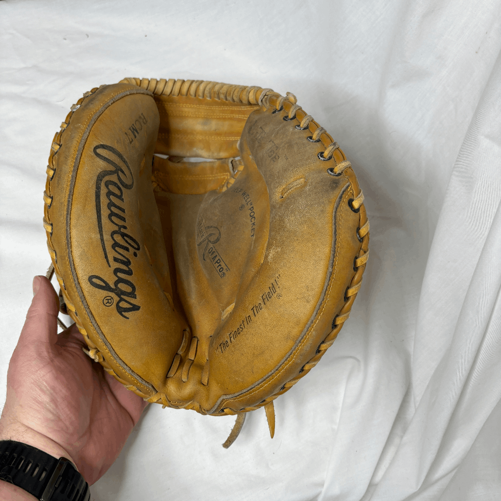 VTG Rawlings RCM7 35” RH Throw Lite Toe Catchers Mitt With Palm Pad eBay