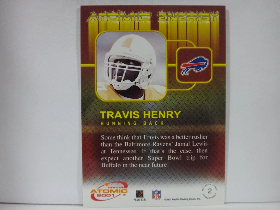 2001 Pacific Prism Atomic Energy #2 Travis Henry - Image 2 of 2