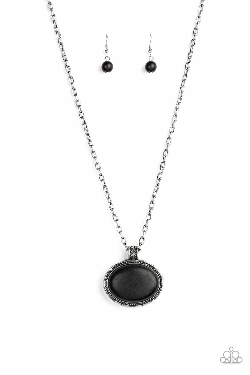 Paparazzi black stone necklace sale