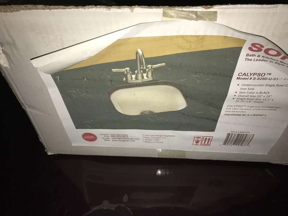 "Fregadero de entretenimiento bajo montaje Black Song Calypso 8"" de profundidad cuenco grande premium nuevo en caja" Foto 2 de 4