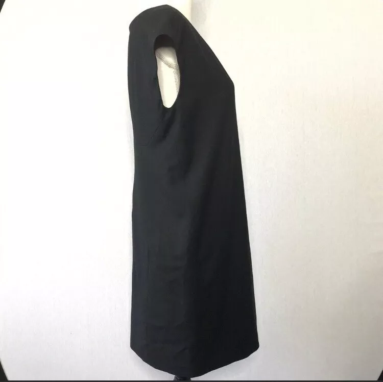 Vestido recto Narciso Rodriguez para mujer cuello en V mezcla de lana crepé EE. UU. 6 negro Italia Foto 3 de 4