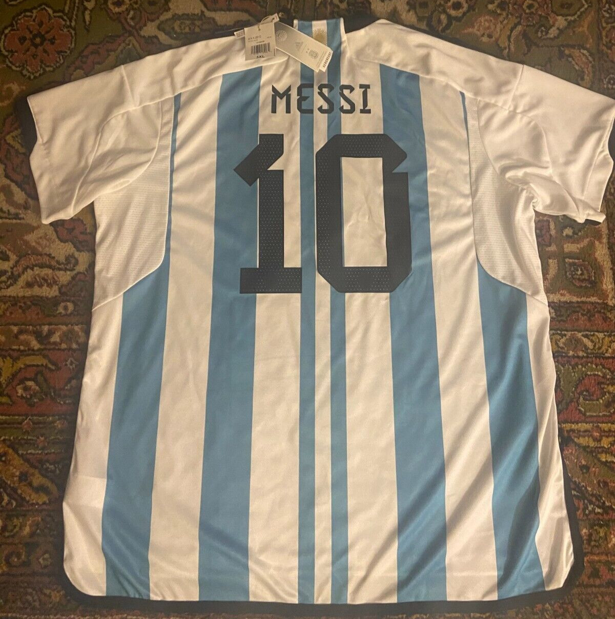 ARGENTINA ADIDAS ORIGINAL 2022 WORLD CUP FAN STADIUM AEROREADY JERSEY 3XL MESSI