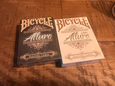 Allure Black & White Bicycle Playing Cards 2 decks (Kickstarter 2012)7️⃣6️⃣🍀