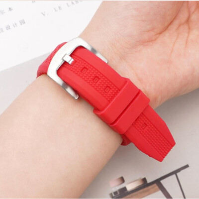 Cinturino Silicone Per Orologio Cinturino Sportivo In Silicone Per Orologi - Nero, Marrone, Rosso, Arancione, Blu, Verde, Misure 18-24mm Braccialetti Silicone - Foto 5