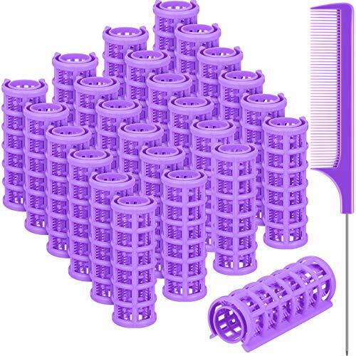 24 Pieces Snap on Hair Roller, Small Size Plastic Hair Rollers Hair 2