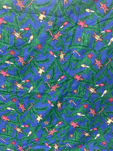 Pannello Tessuto Natalizio Vintage Giocattoli Stampa Pan di Zenzero Materiale Cotone da Cortile - Foto 4 di 4