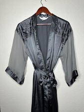 Vintage Peignoir Private Luxuries M Long Nightgown Robe Honeymoon Bridal Gray