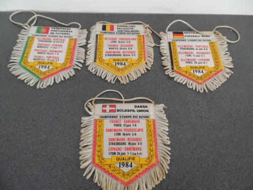 Vintage Lot 4 Pennants Qualified Football Euro 84 Germany Belgium Portugal ... - Picture 2 of 5