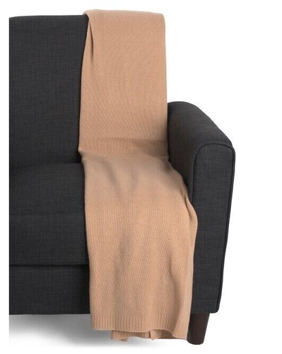 Tahari Home Cashmere Extra Long Throw Knit Blanket Camel Tan ;NWT$395 - Picture 3 of 4