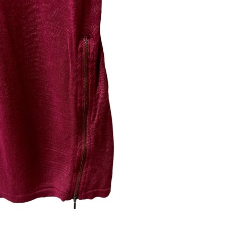 Soft Surroundings Tunic Sweater Size S Zipper Detail Cashmere Blend Burgundy Red - Picture 3 of 6