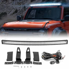 300W 52" LED Light Bar+Roof Mount Brackets+Wiring For Ford Bronco 2021 22 23 24