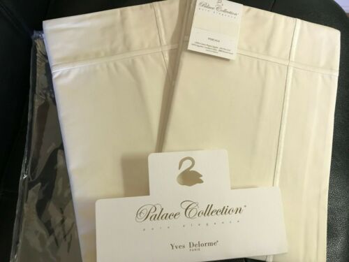 2 NWT Yves Delorme Palace Euro Shams Athena Ecru Cream 500TC Egyptian Cotton NEW - Picture 3 of 12
