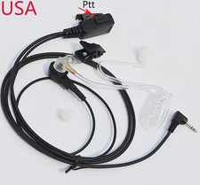 Acoustic Tube Headset Police PTT Mic Earpiece Talkabout Radio 1 pin