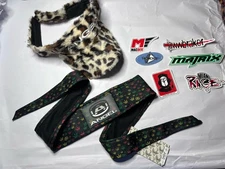 Angel Paintball Headband  RASTA + Snow Leopard Visor + Vintage Stickers Lot