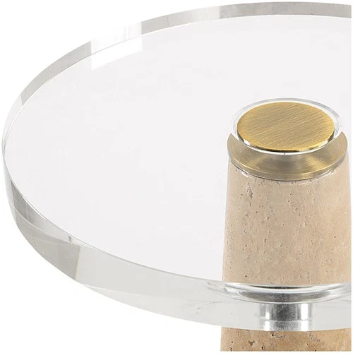 Uttermost 50076 Niari 9" Diameter Crystal and Travertine Accent - Crystal / - Picture 4 of 5