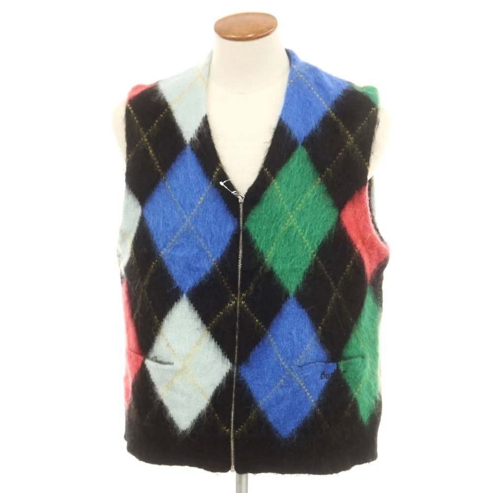 Supreme 2024 Printemps/Été Brossé Argyle Tricot Zip Up Nylon Laine M Occasion