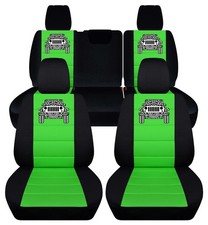Frontrear Car Seat Covers Blk-lime Green Wmandala Jeep Fits Jk Wrangler 4dr
