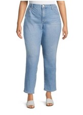 Terra and Sky Women's Plus Core Denim Straight Leg Jeans Light Wash 28W NWT