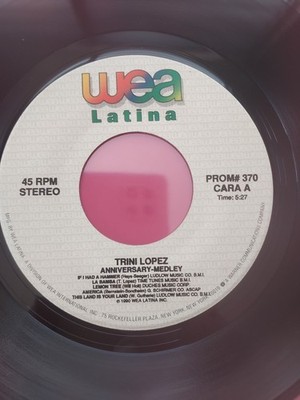 Trini Lopez Medley / Anniversary Medley WEA LATINA VG+ #5666