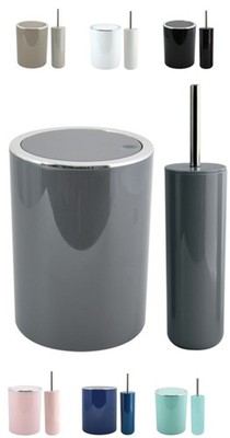 MSV Kosmetikeimer WC Bürste Mülleimer Klobürste Bad Eimer Set Toilettenbürste 