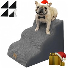 Dog Stairs to high beds, 3-step dog stairs for dogs to get on bed couch high ...