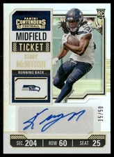Kenny McIntosh 2023 Panini Contenders Midfield Ticket #150 SN RC AU Seahawks /50