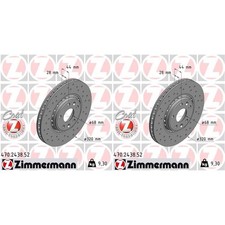 2x ZIMMERMANN SPORT BREMSSCHEIBEN 320mm GELOCHT VORNE passend für RENAULT CLIO E