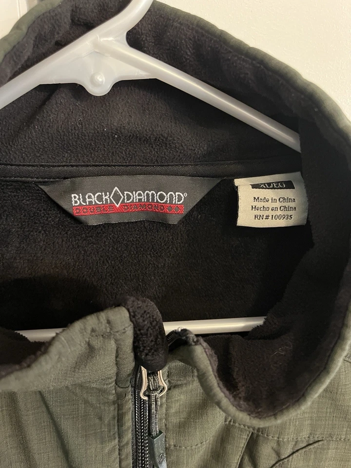 Black Diamond Double Diamond Jacket Mens XL Soft Shell Fleece Lined Outdoors - Image 3 of 4