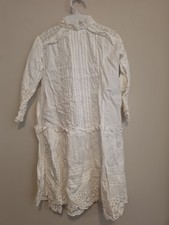 Antique 1900 S Child's Long Dressing Gown Eyelet Lace Amazing Detail Excellent
