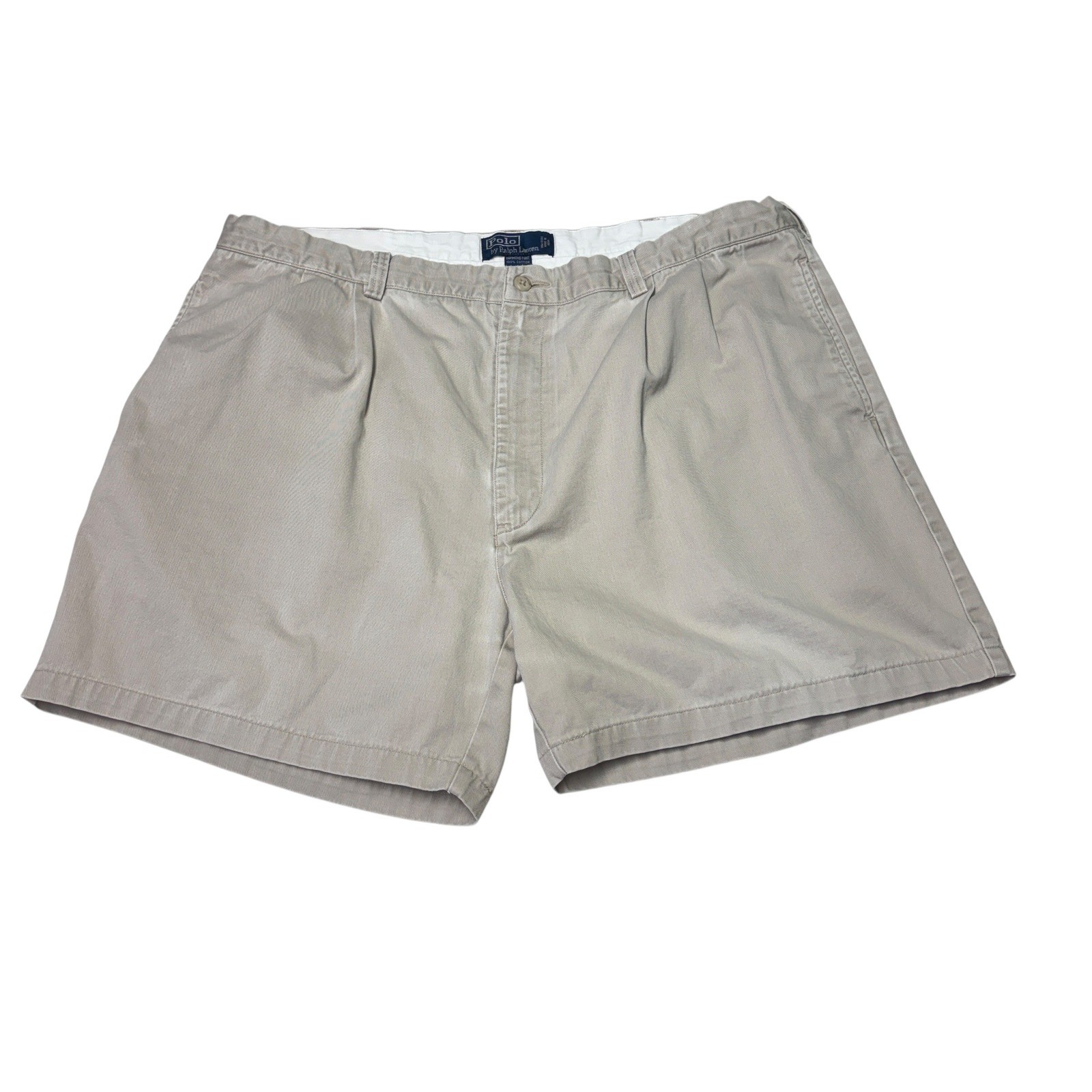 Vtg Polo Ralph Lauren Hammond Pant Khaki Tan Pleated Chino Shorts Mens W42xL6
