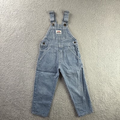 Vintage OshKosh B Gosh Overalls Kids Boys 5 USA Denim Genuine 90s Lightwash Bib