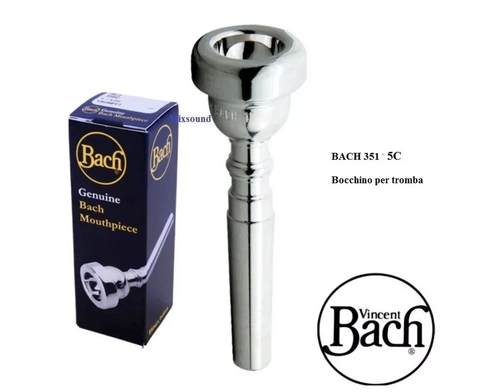 Bocchini tromba Vincent Bach 8 1/2A, 5C, 1-1/2B Megatone + sordina e gadget - Immagine 4 di 4