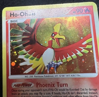 Ho-Oh 10/132 Secret Wonders HOLO BLEED Error Pokemon Card w/ SWIRL