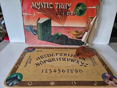Vintage HASKELITE Mystic Tray Ouija Board Game & Wood Planchette HASKO W/ Box!