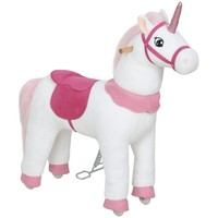 Reitpferd Auf Rollen Spielpferd Zum Reiten Mit Einhorn-Design Weiß